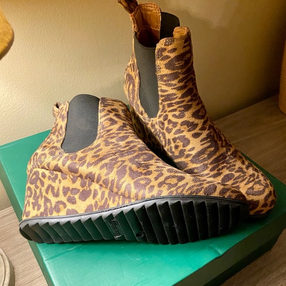 Leopard print wedges booties - Picture 5 of 8